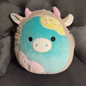 Squishmallows Cow Pillow - Cream, Blue, Pink, Yellow